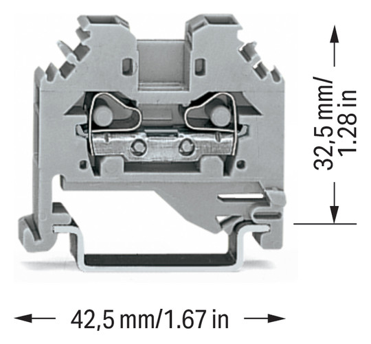 Reihenklemme 0,08-4qmm Serie 281 1Etage 2kl gr 32A Hutschiene TH35