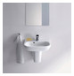 Duravit Handwaschbecken D-Code 45x34cm, mit Hahnloch, Überlauf, Hahnlochbank, weiß