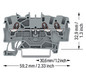 Reihenklemme 0,25-1,5qmm Serie 2001 18A 1Etage 3kl gr Hutschiene TH35