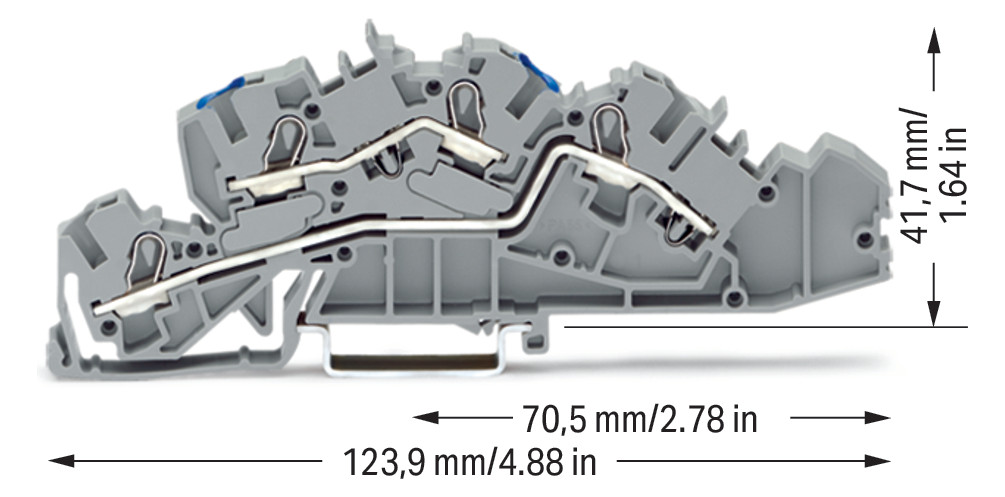 Installationsklemme 36A Serie 2005 gr 0,5-6qmm 2pot APL_erf. Federzugans