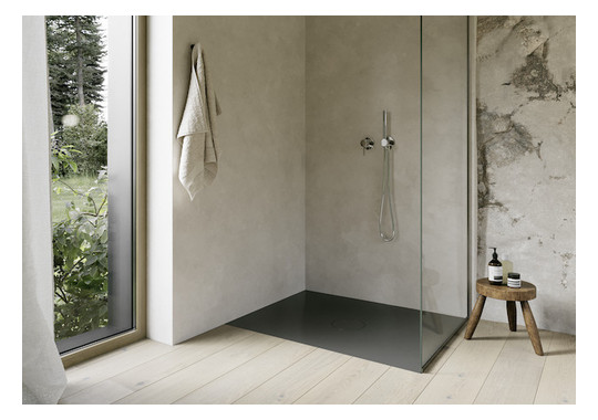 Bette Duschfliese BetteAir 1400 x 900 mm, anthracite, Rechteck, glasierter Titan-Stahl