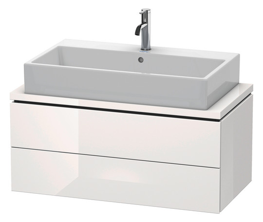 Duravit Waschtisch-Unterschrank Compact L-Cube 92 x 47,7 cm, eiche terra, für Konsole, 2 Schubkästen