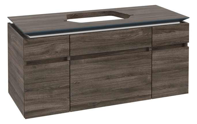 V&B Waschtischunterschrank Legato 120x55x50cm, Waschtisch mittig, Stone Oak