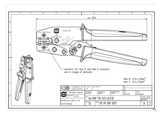 HART HARTING-Serv.Crimpzange 09990000021 