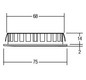 LED-Deckeneinbauleuchte 4,5W 2900K 320lm ni Konv IP44 Ø75x3mm