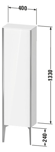 Duravit Halbhochschrank XViu 40x24x133cm, champagner matt, Tür links, Eiche terra