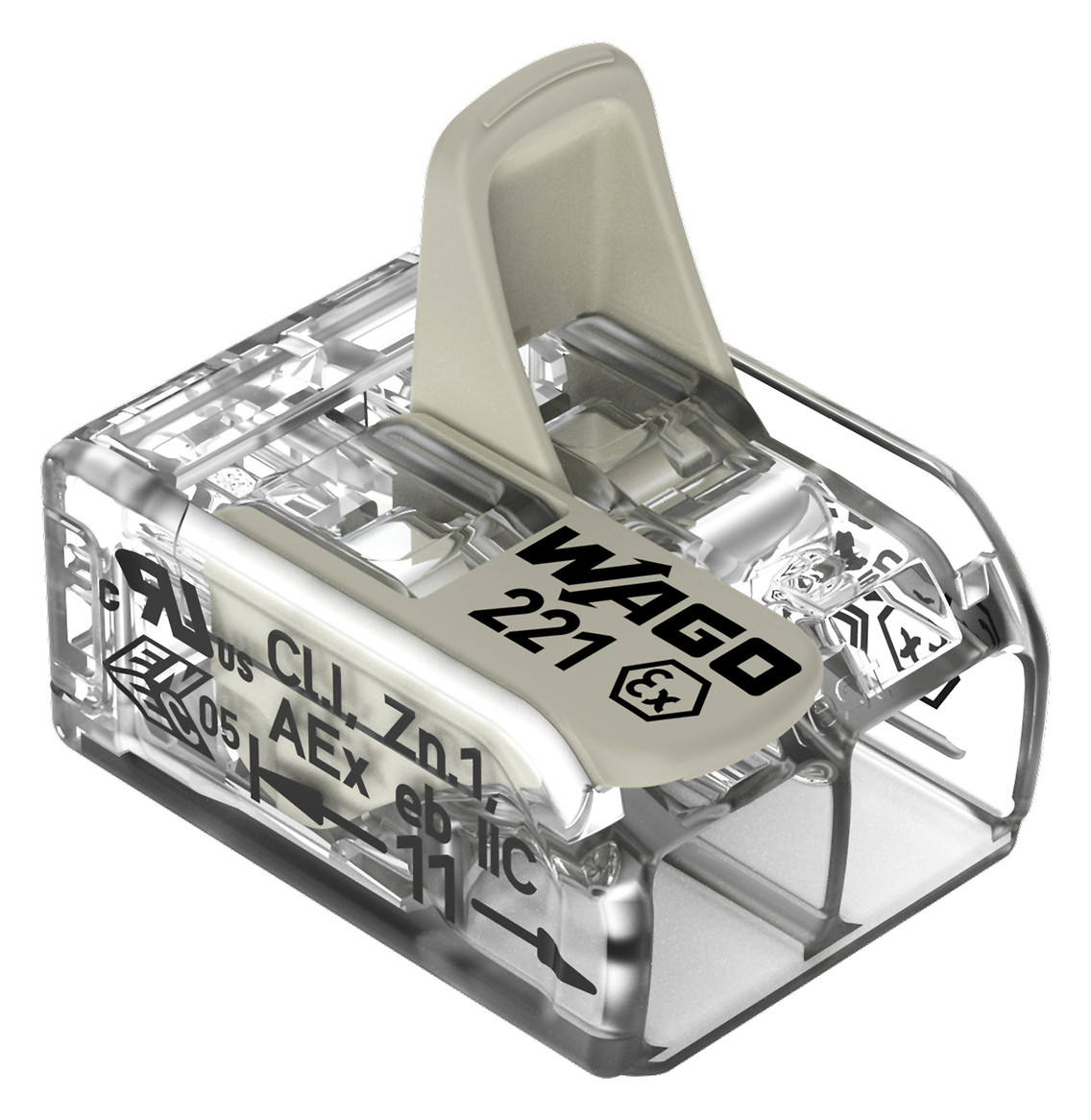 Steckklemme 2f 450V 32A Serie 221 0,14-4qmm m.BetätiHebel f.Massivleiter