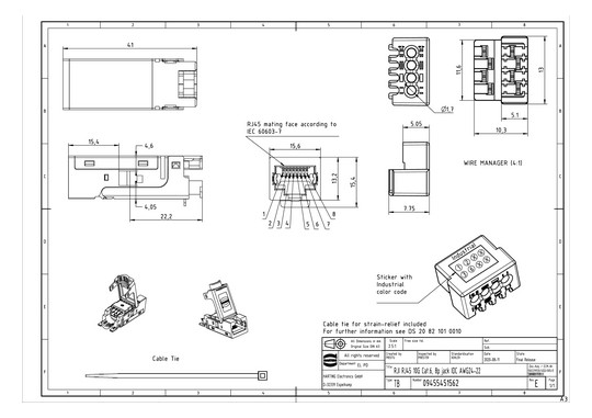 HART RJ45 Kabelbuchse Kat.6A 09455451562 