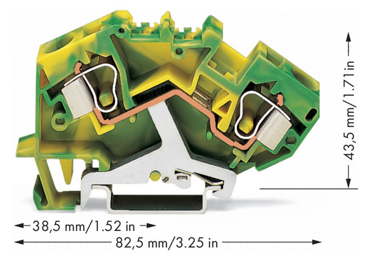 Schutzleiter-Reihenklemme Serie 784 0,2-10qmm gn/ge 1Etage APL_erf.