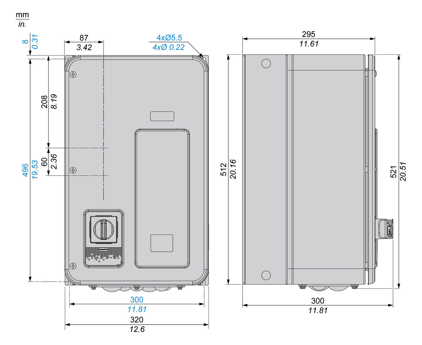 Frequenzumrichter lin=6kW 380-500V E3ph A3ph 599Hz 50/60Hz IP20 5%F 10%V