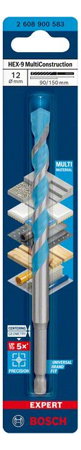 Bild Schlagbohrer EXPERT HEX-9 12x90x150mm Mu ltiConstruction Bosch-2