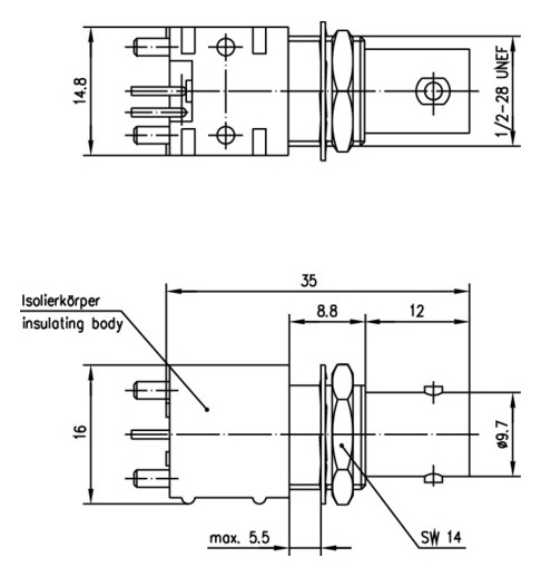 BNC-Buchse Rundkabel 50Oh