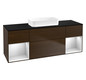V&B Waschtisch-Unterschrank Finion 160x60,3x50,1cm, Regal White matt lacquer, Walnut veneer