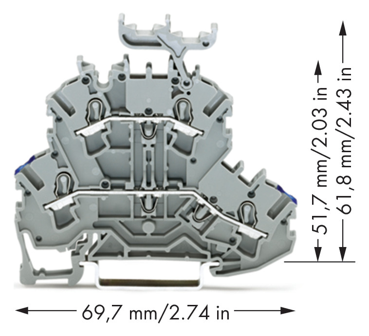 Reihenklemme 0,25-4qmm Serie 2002 gr 24A 2Etagen 2kl Hutschiene TH35