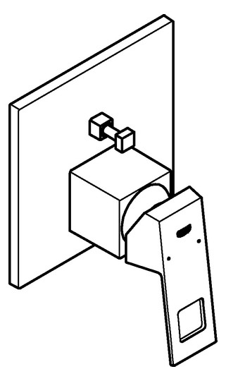 GROHE Fertigmontageset Eurocube Joy UP-Wannen-Einhebelmischer, chrom