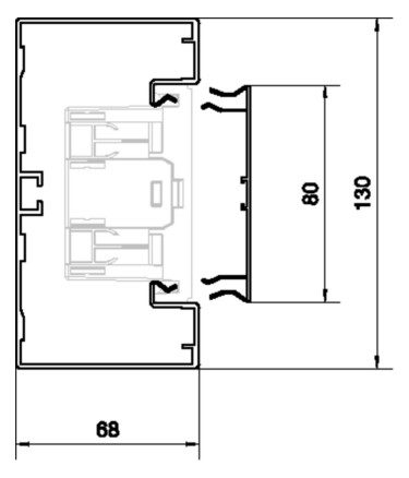 Geräteeinbaukanal Alu 130x68mm natur anod/elox GEB-K 6900qmm 2000mm