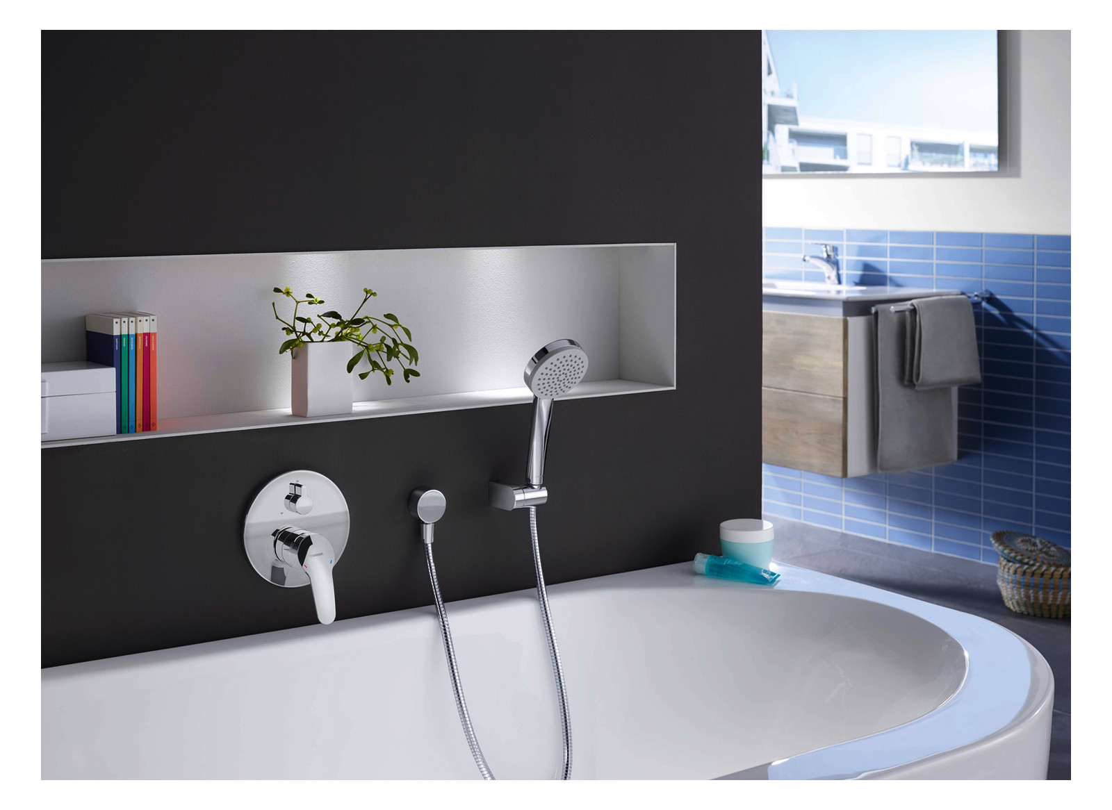 HANSA Fertigmontageset HANSAMIX UP-Wannen-Einhebelmischer, chrom