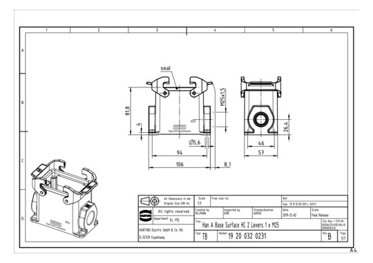 HART Sockelgehäuse M25       19200320231 
