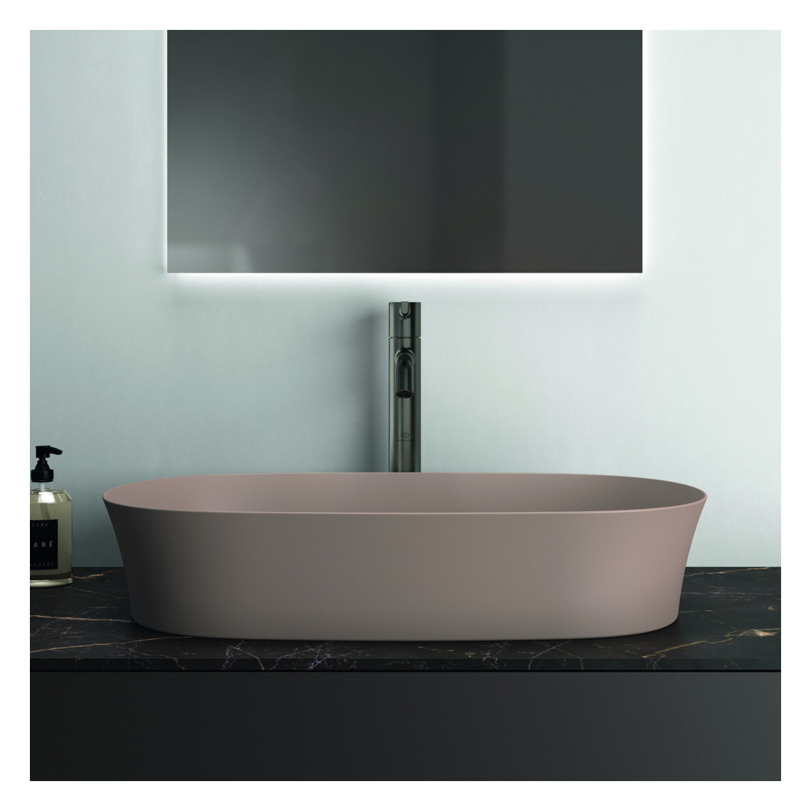 Ideal-Standard Waschtisch-Einhebelmischer Joy Ausladung 170mm, mit verlängertem Sockel, ohne Ablaufgarnitur, magnetic grey