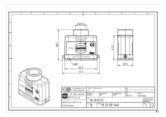HART Tüllengehäuse           09200101440 