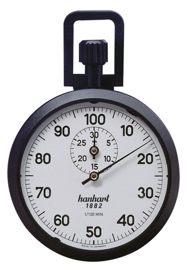 HANHART-Präzisions-Kronen-Stoppuhr - 1/100-min, 30min