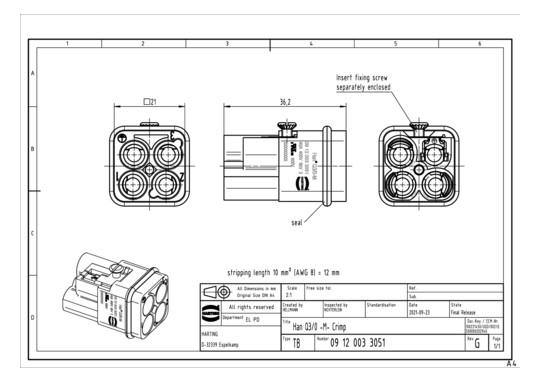 HART Han Q3/0 M-Crimp        09120033051 
