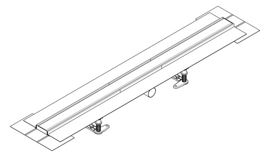 hansgrohe Duschrinne RainDrain Compact 1000 mm, Komplettset, für flache Installation, Edelstahl gebürstet