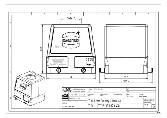 HART Tüllengehäuse M40       19300320428 