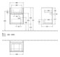 V&B Waschtischunterschrank Collaro 46x54,6x37,4cm, Waschbecken mittig, LED-Beleuchtung, soft grey