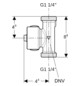 Geberit Temperatur-/Volumenstromsensor DNV 25, 5-85 l/min, G 3/4", Rotguss, für Gebäudeleittechnik