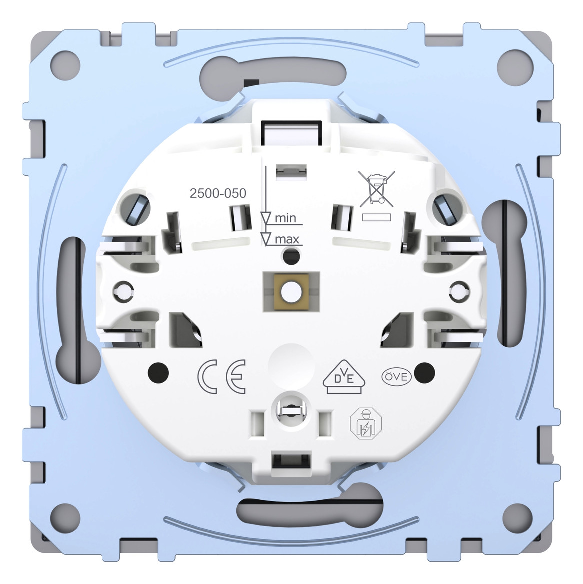 Steckdose 1f edst glz System Design UP m.BS Mit erhöhtem Berührungsschutz IP44