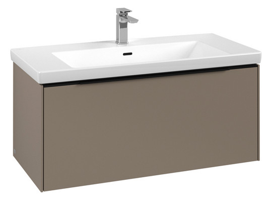 V&B Waschtisch-Unterschrank Subway 3.0 97,3x42,9x47,8cm, ohne LED/Griff Volcano black, taupe