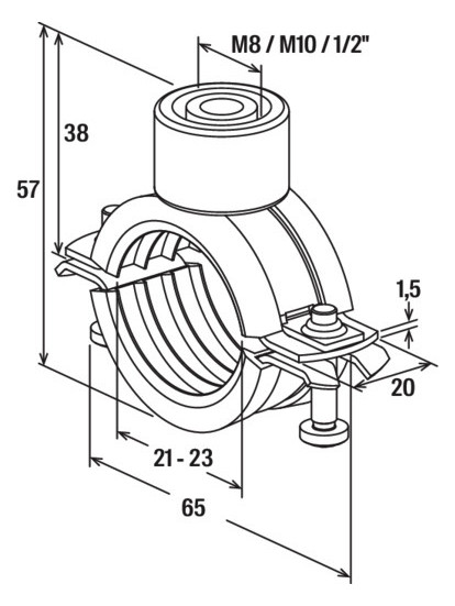 Bild Rohrschelle FRS Triple 21-23 fischer-3