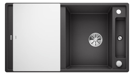Blanco Spüle AXIA III 5 S SILGRANIT 91,5 x 51 cm, felsgrau, reversibel, Abflussfernbedienung/Glasschneidbrett