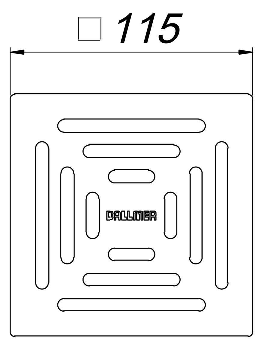 Dallmer Rost E 115 E 115. Edelstahl 1.4301, 115x115mm