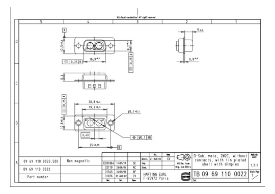 HART D SUB MA 2W2C without   09691100022 