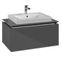 V&B Waschtischunterschrank Legato 80x38x50cm, Waschtisch mittig, Glossy Grey