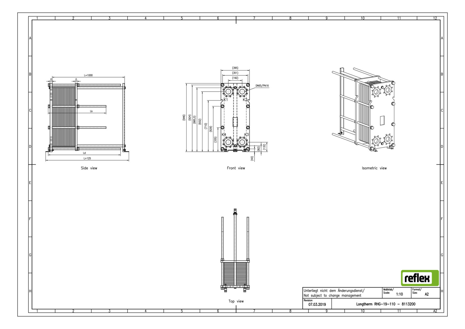 Reflex Wärmetauscher Longtherm RHG-19-110 Plattenzahl 110, geschraubt, Edelstahl