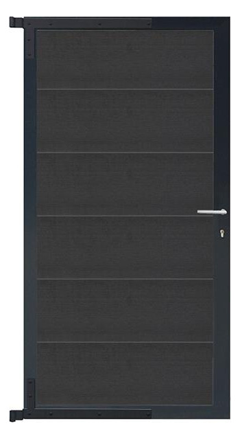 Bild ELZE-Tor-Komplettset 90 x 173 cm, Rahmen anthrazit Füllung anthrazit - n.a.-0