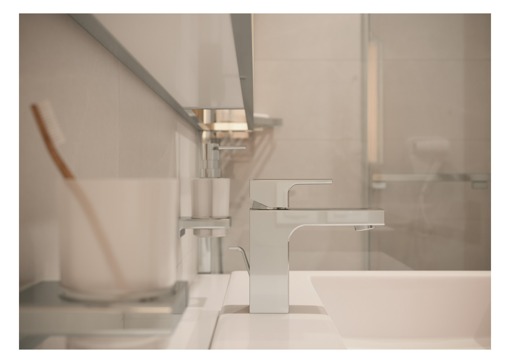 hansgrohe Zahnbecher AddStoris mit Glas, Wandmontage, Metall, chrom