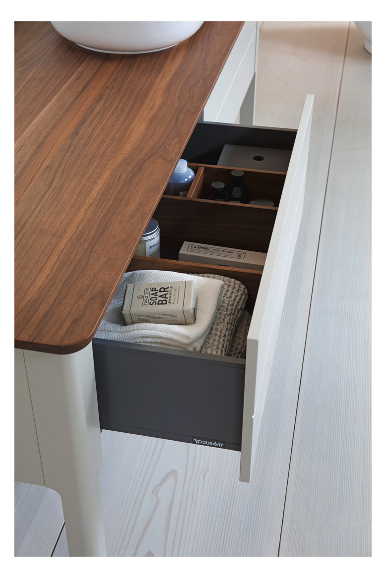 Duravit Waschtisch-Konsole Luv 178,3x59,5x2,5cm, aus Massivholz, mit 1 Ausschnitt, links, nussbaum