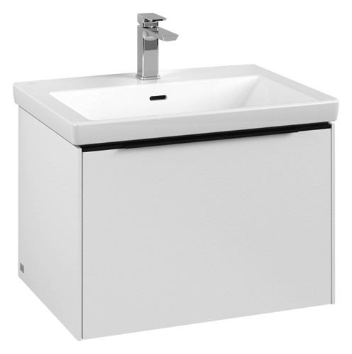 V&B Waschtisch-Unterschrank Subway 3.0 62,2x42,9x47,8cm, ohne LED/Griff Volcano black, pure white