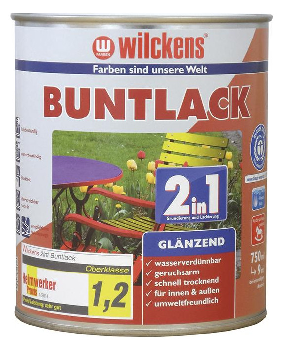 Bild Buntlack 2in1, 750 ml glänzend, feuerrot R AL3000 - wilckens-0