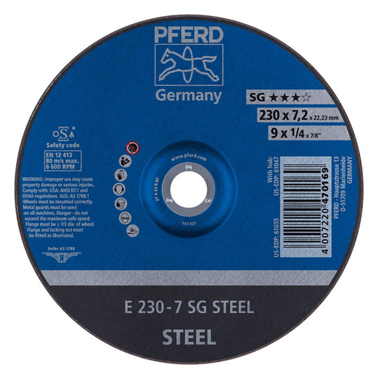 PFERD-Schruppscheiben für Metall SG STEEL - 230x7,2mm