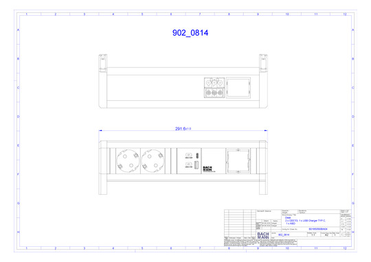 Bachmann DESK 2xCEE7/3 1xUSB    902.0814 