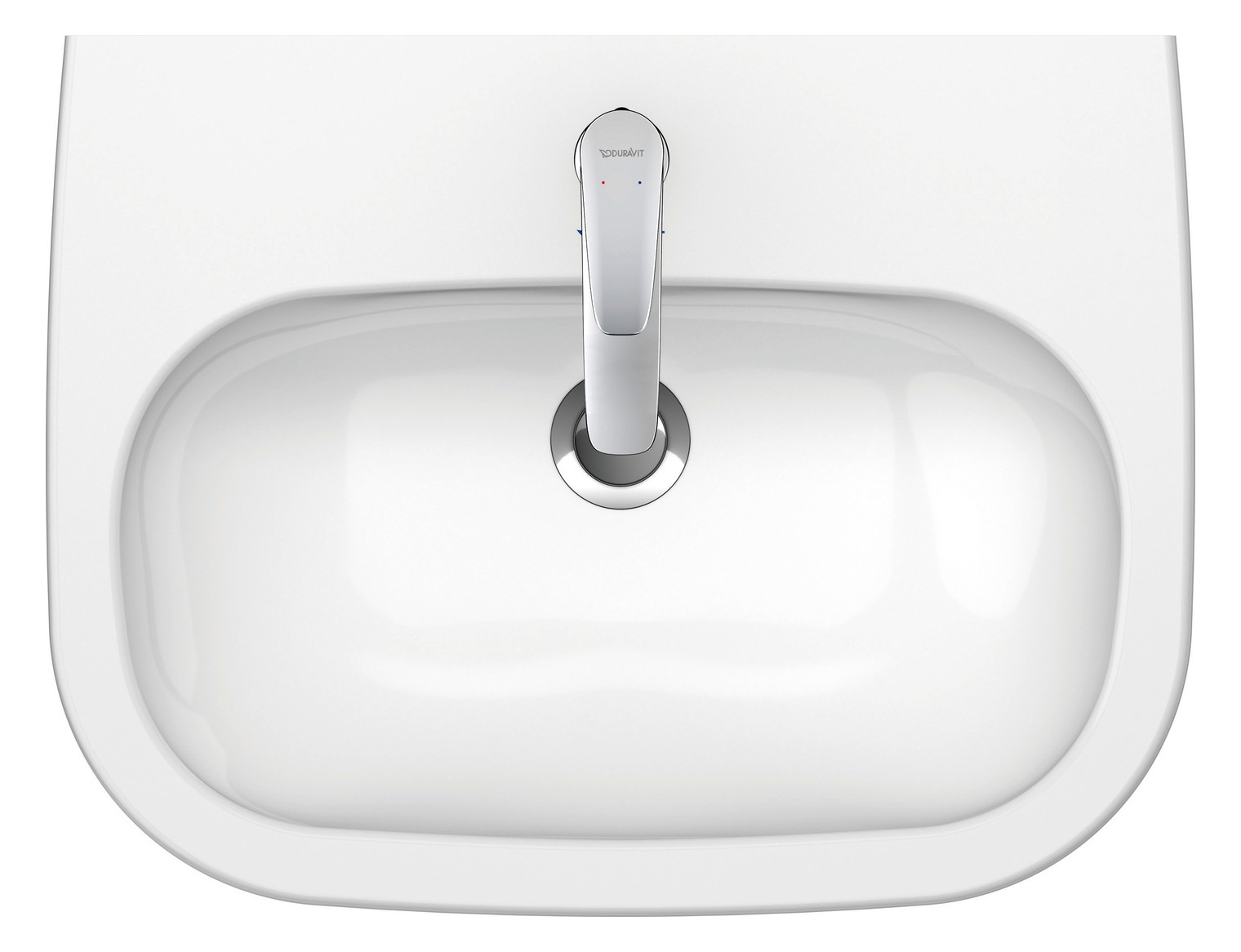 Duravit Waschtisch D-Code 60 x 46 cm, mit Hahnloch, Überlauf, Hahnlochbank, weiß
