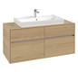 V&B Waschtischunterschrank Collaro 120x54,8x50cm, Waschtisch mittig, nordic oak