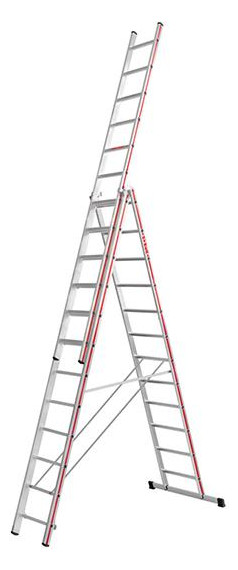 Bild Mehrzweckleiter 3-teilig 3x12 Sprossen A H 8,82m HYMER-0