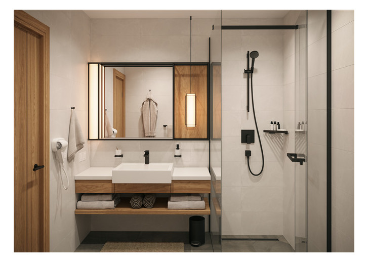 hansgrohe Waschtisch-Einhebelmischer 100 Vernis Shape mit Zugstangen-Ablaufgarnitur, mattschwarz