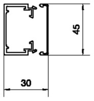 Leitungsführungskanal Kst 30x45x2000mm ver-ws LF-K unbeh hfr 1010qmm RAL9016
